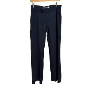 Betabrand Womens Long navy Wide-Leg Mid Rise Pull On Casual Pants Size Medium